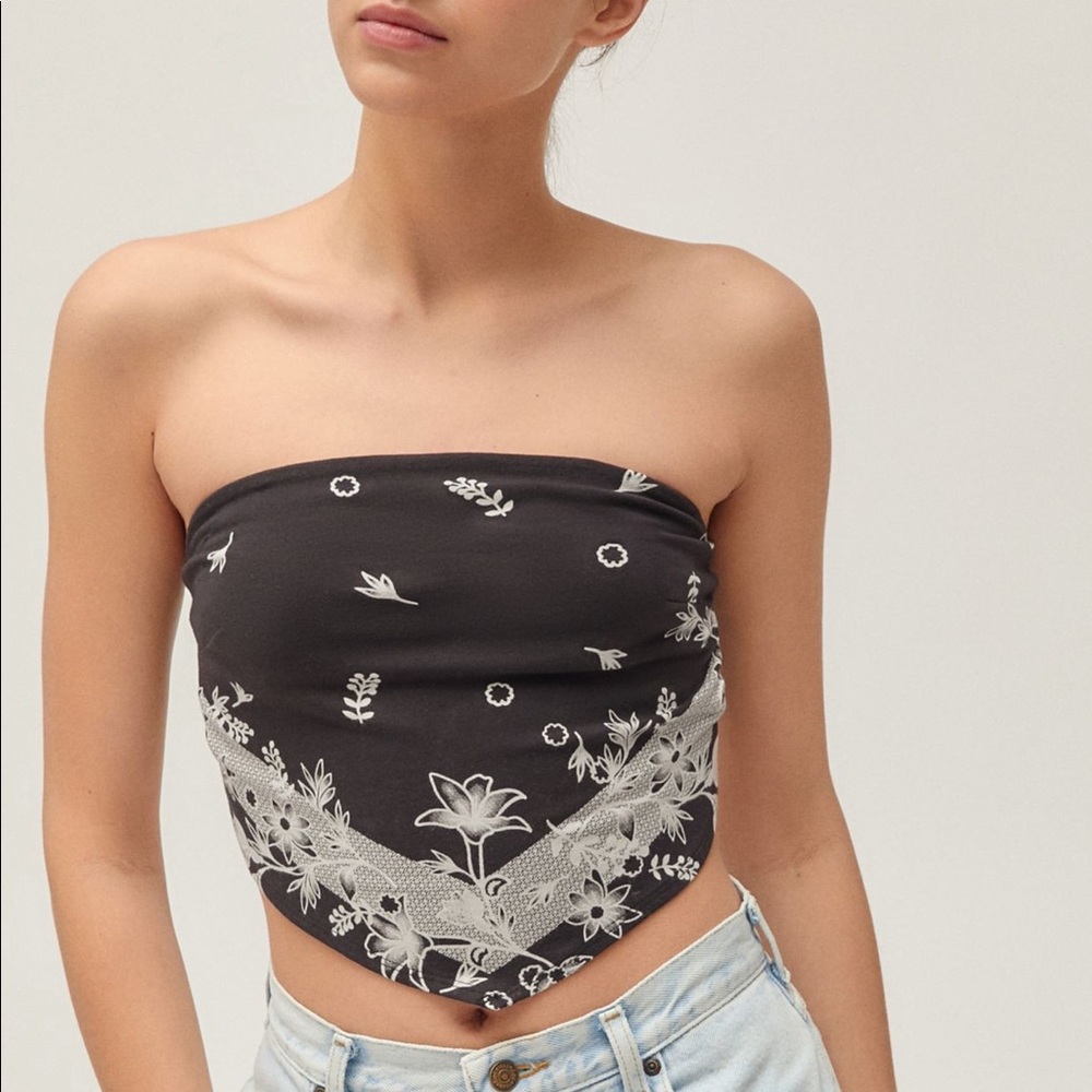 Urban Outfitters Cabana Strapless Handkerchief Top